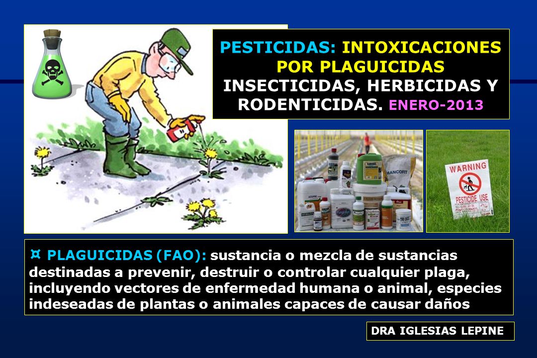PESTICIDAS: INTOXICACIONES POR PLAGUICIDAS INSECTICIDAS, HERBICIDAS Y  RODENTICIDAS. ENERO-2013 ¤ PLAGUICIDAS (FAO): sustancia o mezcla de  sustancias. - ppt descargar