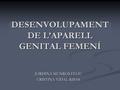 DESENVOLUPAMENT DE L’APARELL GENITAL FEMENÍ JORDINA MUNRÓS FELIU CRISTINA VIDAL RIBAS.