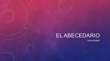 EL ABECEDARIO THE ALPHABET. VERY INTERESTING… The Spanish alphabet, with 27 letters, is the same as the English alphabet with the addition of the ñ. It.