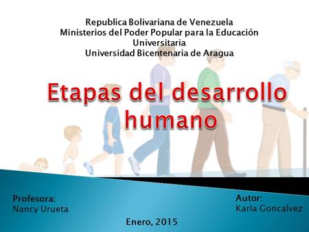 Republica Bolivariana de Venezuela Ministerios del Poder Popular para la Educación Universitaria Universidad Bicentenaria de Aragua Autor: Karla Goncalvez.