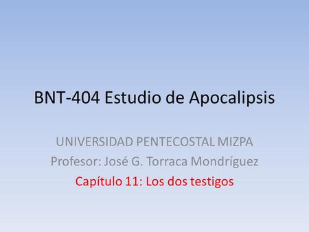 BNT-404 Estudio de Apocalipsis