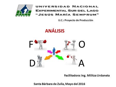 Facilitadora: Ing. Militza Urdaneta Santa Bárbara de Zulia, Mayo del 2016 ANÁLISIS FO DA U.C.: Proyecto de Producción.