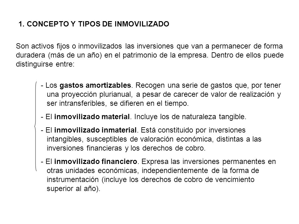 1. CONCEPTO Y TIPOS DE INMOVILIZADO - ppt descargar