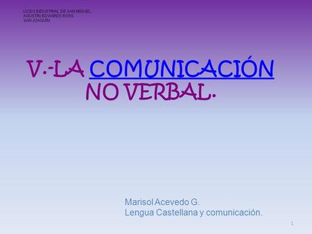 V.-LA COMUNICACIÓN NO VERBAL.