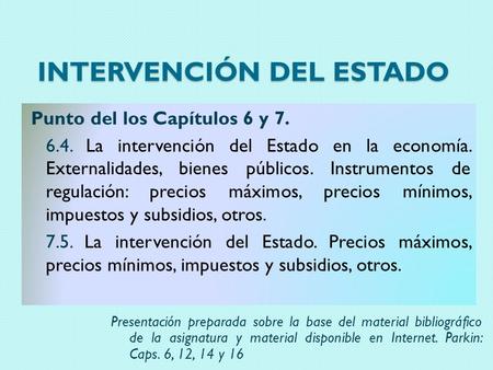 INTERVENCIÓN DEL ESTADO