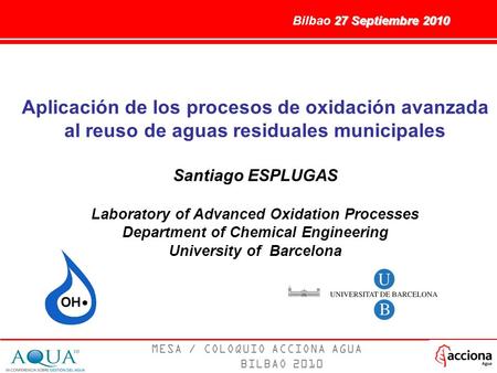 Aplicación de los procesos de oxidación avanzada