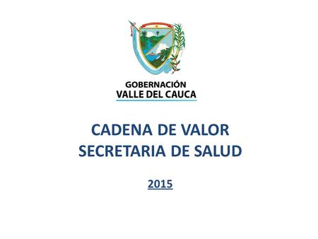Necesidades y Expectativas de los Grupos de Interés CADENA DE VALOR SECRETARIA DE SALUD 2015.