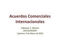 Acuerdos Comerciales Internacionales Adhemar S. Mineiro DIEESE/REBRIP Cajamar, 9 de Mayo de 2016.