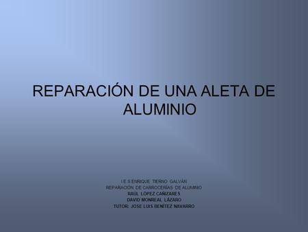 TUTOR: JOSE LUIS BENÍTEZ NAVARRO