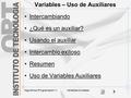 Algoritmos (Programación 1)Variables Auxiliares Variables – Uso de Auxiliares Intercambiando ¿Qué es un auxiliar? Usando el auxiliar Intercambio exitoso.