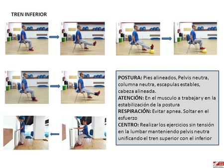 POSTURA: Pies alineados, Pelvis neutra, columna neutra, escapulas estables, cabeza alineada. ATENCIÓN: En el musculo a trabajar y en la estabilización.