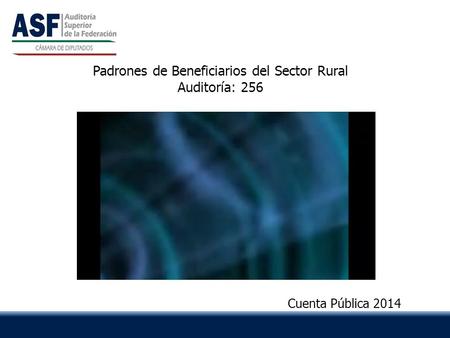 Cuenta Pública 2014 Padrones de Beneficiarios del Sector Rural Auditoría: 256.