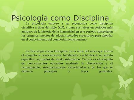 Psicología como Disciplina