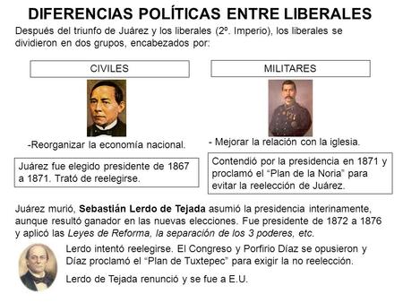 DIFERENCIAS POLÍTICAS ENTRE LIBERALES
