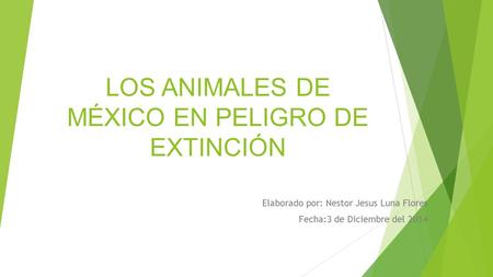 LOS ANIMALES DE MÉXICO EN PELIGRO DE EXTINCIÓN
