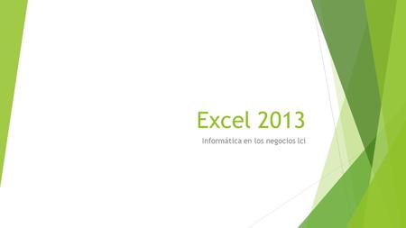 Excel 2013 Informática en los negocios lci. Excel 2013  ¿Qué es un RANGO en Excel?  Es un conjunto de celdas contiguas que pueden ser seleccionadas.