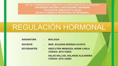 “AÑO DE LA DIVERSIFICACIÓN PRODUCTIVA Y EL FORTALECIMIENTO DE LA EDUCACIÓN” UNIVERSIDAD NACIONAL JORGE BASADRE GROHMANN FACULTAD DE CIENCIAS DE LA SALUD.