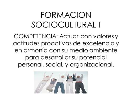 FORMACION SOCIOCULTURAL I