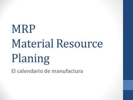 MRP Material Resource Planing