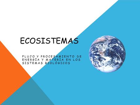FLUJO Y PROCESAMIENTO DE ENERGÍA Y MATERIA EN LOS SISTEMAS BIOLÓGICOS