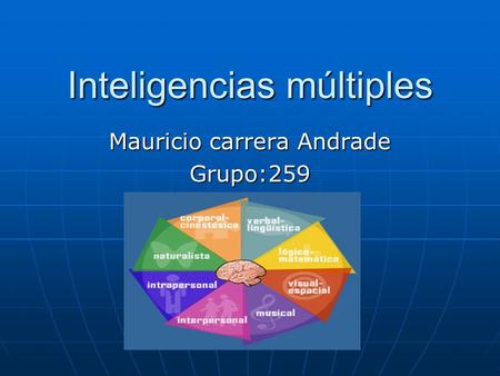 Inteligencias múltiples Mauricio carrera Andrade Grupo:259.