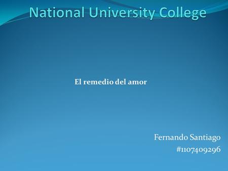 Fernando Santiago #1107409296 El remedio del amor.