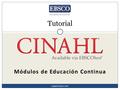 Módulos de Educación Continua Tutorial support.ebsco.com.