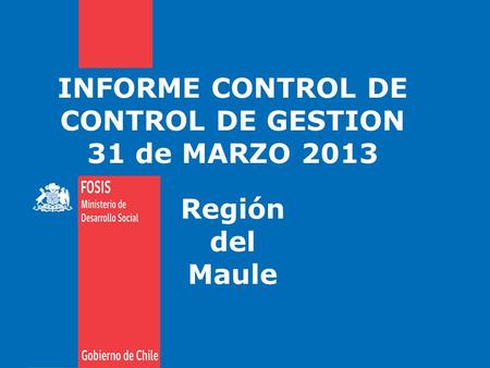 INFORME CONTROL DE CONTROL DE GESTION 31 de MARZO 2013 Región del Maule.