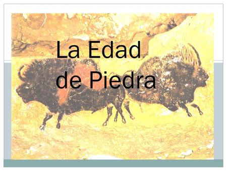 La Edad de Piedra.  ¿Qué significa prehistoria?  El período anterior a la existencia de la escritura  La escritura se inventó hace sólo unos 5,000.