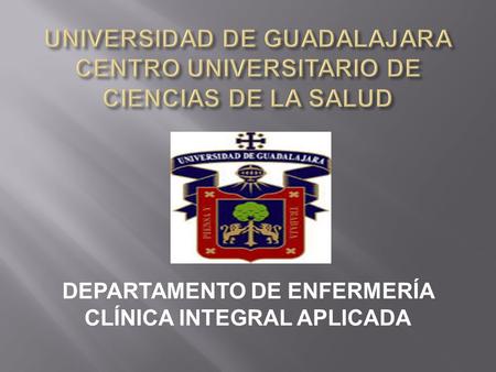 DEPARTAMENTO DE ENFERMERÍA CLÍNICA INTEGRAL APLICADA.