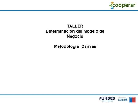 TALLER Determinación del Modelo de Negocio Metodología Canvas.