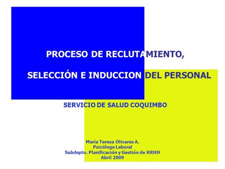 María Teresa Olivares A. Subdepto. Planificación y Gestión de RRHH