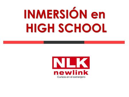 INMERSIÓN en HIGH SCHOOL HIGH SCHOOL. High school EXPERIENCE.