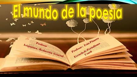 Profesor Profesor : Iván Pizarro Asignatura : Redacción General Escuela de Periodismo Usach.
