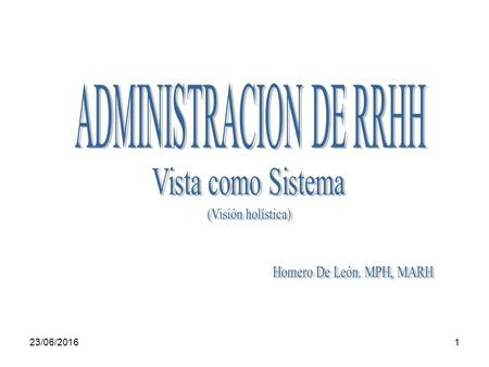 23/06/20161. 2 Administración de Recursos Humanos: –E s la función que tiene como finalidad guiar el comportamiento humano hacia los objetivos de la organización.