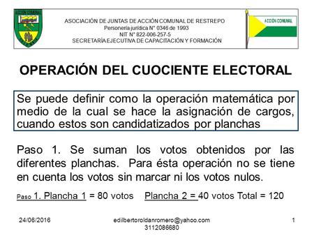 ASOCIACIÓN DE JUNTAS DE ACCIÓN COMUNAL DE RESTREPO Personería jurídica N° 0346 de 1993 NIT N° 822-006-257-5 SECRETARÍA EJECUTIVA DE CAPACITACIÓN Y FORMACIÓN.