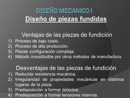 Diseño de piezas fundidas