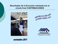 Resultados de la Encuesta realizada con el cliente final CONTRIBUCIONES.
