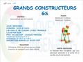 GRANDS CONSTRUCTEURS GS JOUR: MERCREDI HORAIRE: 12H30 À 13H30 LIEU:SALLE DE CLASSE LYCÉE FRANÇAIS LOUIS PASTEUR PRIX: 595.000 COP – CHAQUE PÉRIODE 1ère.