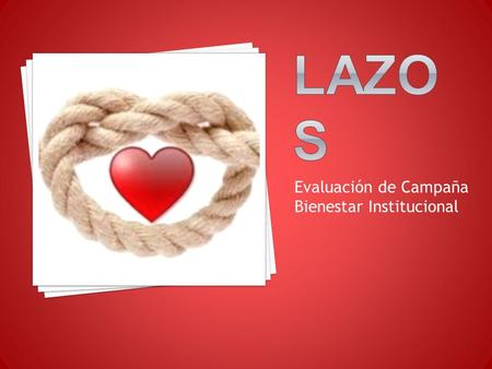 Evaluación de Campaña Bienestar Institucional. Significa la oportunidad de expresar nuestros sentimientos y emociones de una manera constructiva a las.