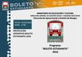 MINISTERIO DE EDUCACIÓN Y CULTURA DIRECCIÓN GENERAL DE GESTIÓN SOCIAL Y EQUIDAD EDUCATIVA Dirección de Apoyo Social y Gestión de Riesgos Programa: “BOLETO.