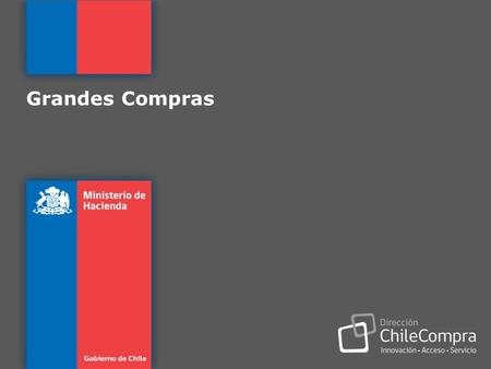 Grandes Compras. Gobierno de Chile | Ministerio de Hacienda | Dirección ChileCompra OBJETIVO DE ACTIVIDAD Establecer recomendaciones y orientaciones,