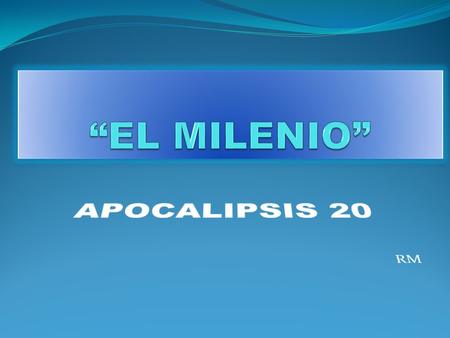 Introducción  Con la segunda venida de Cristo, empieza un período de 1000 años, llamado “MILENIO” (aunque esta palabra no se halla en la Biblia)  Apoc.