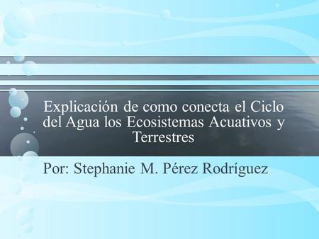Por: Stephanie M. Pérez Rodríguez