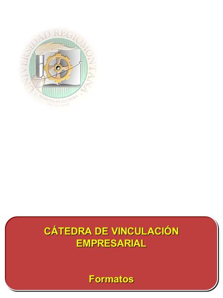CÁTEDRA DE VINCULACIÓN EMPRESARIAL Formatos.  Antecedentes  Estructura de la clase  Metodología de evaluación individual  Roles y responsabilidades.