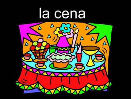 La cena. la carne / el bistec el pescado el pollo.