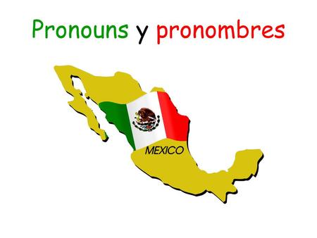 Pronouns y pronombres. 1. 1 st Person Singular 4. 1 st Person Plural 2. 2 nd Person Singular 5. 2 nd Person Plural 3. 3 rd person Singular 6. 3 rd Person.