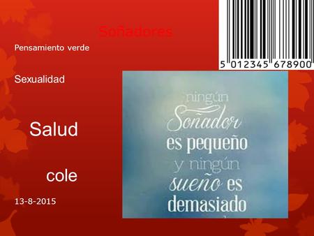 Soñadores 13-8-2015 Sexualidad Salud Pensamiento verde cole.