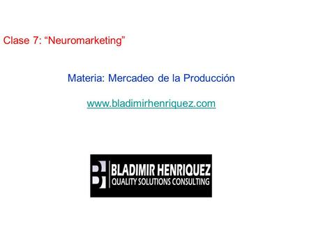 Materia: Mercadeo de la Producción