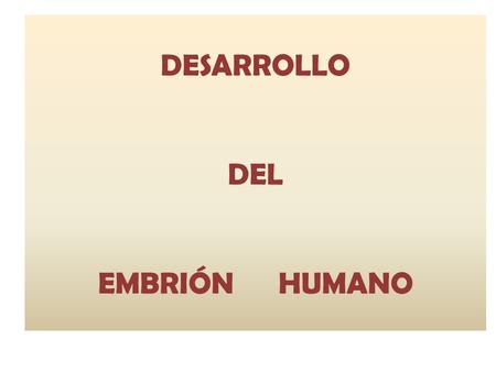 DESARROLLO DEL EMBRIÓN HUMANO